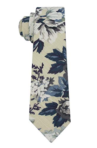 Image of Kebocis Mens Skinny Cotton Floral Tie for Men