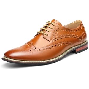 Bruno Marc Moda Italy Prince Men's Classic Modern Oxford Lace Dress Shoes 8 Wingtip Brown