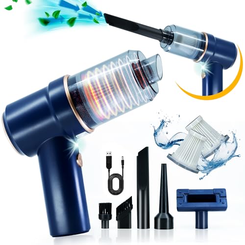 OnePlanet Handheld Vacuum Cordless - 9000Pa Mini Vacuum Cleaner 120W Wet Dry Vacuum Cleaner with LED Light and Multi-Nozzles for Car, Home, Office