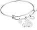 Disney Stainless Steel Catch Bangle with Silver Plated Crystal Mickey Mouse Head, I Love Mickey Heart and Crystal Bead Charm Bangle Bracelet