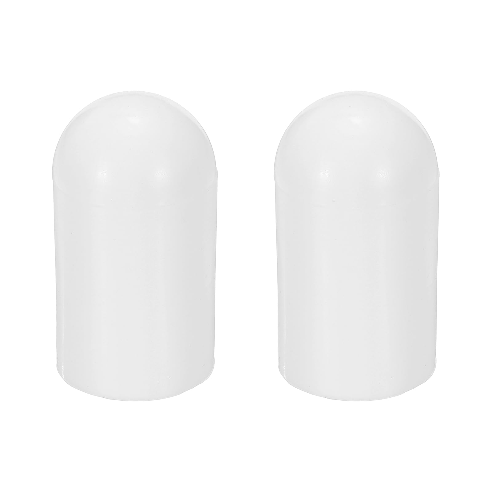 sourcing map 2 Pcs Flashlight Diffuser Caps, 27mm ID x 53mm Height Flexible Silicone End Caps, Screw Thread Protector Covers for 28-30mm Torch LED Lights Furniture Tubing Bolt, White