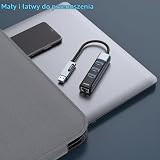BENFEI Adapter 2 w 1 USB-C/USB 3.0 na Ethernet z 3 portami USB 3.0, kompatybilny z iPhone serii 15, MacBook Pro/Air 2023/2022/2021/2020/2019 i więcej