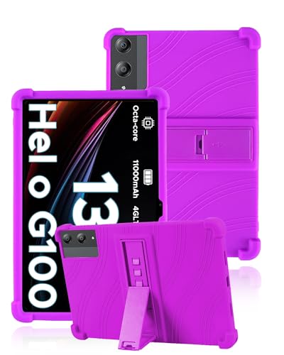 Étui DOOGEE Tab E3 Pro 13 pouces violet avec support réglable et protection silicone intégrale