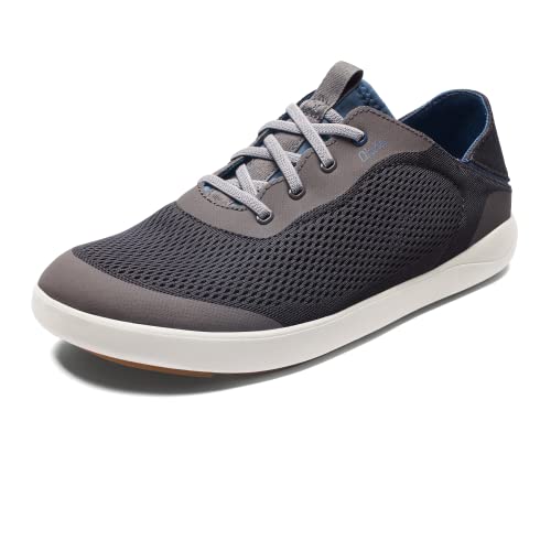 OluKai Moku Pae Slip-On Men's Boat Shoes, Breathable Mesh Deck Shoes, Lightweight Water-Friendly Beach Sneakers for All-Day Comfort, Pavement/Vintage Blue, 8.5 by OluKai - Used condition - US$87.68