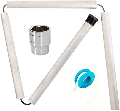 Magnesium Anode Rod,44\" Flexible Water Heater Anode Rod,Fit for Rheem, Reliance, Richmond, Kenmore, State, GE,0.8\" Diameter & 3/4\" NPT Thread, Including 1-1/16 Inch Hex Socket Tool and PTFE Tape