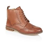 Dessus : cuir Silver Street London Grace Bottines richelieu à lacets en cuir pour femme, cognac, 39 EU