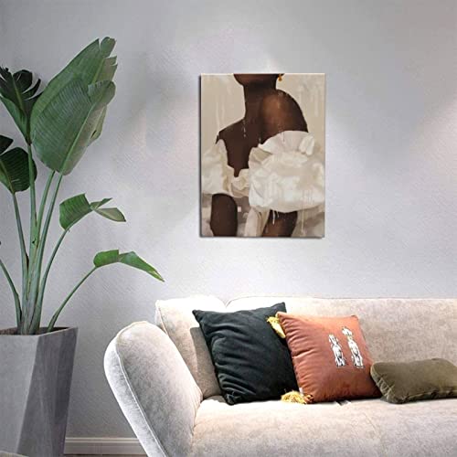Wutkefw African American Wall Art Black Ballerina Girl Canvas Print Wall Art Black Art Wall Decor Modern Artwork Home Decoration For Living Room Bedroom Office (Black Art, 12X16Inch) #TOP3