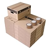 DIMENSIONS : 36 x 28 x 18 cm : Taille idéale de petit carton de déménagement pour empiler et organiser vos livres sans les abîmer.