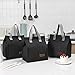 Lunchtasche,Kühltasche,Mittagessen Tasche,Isoliertasche,Tragbare Lunch-Taschen,Isolierte Thermotasche Tragetasche mit Folienfutter Wasserdichte für Herren Damen Arbeit Schule Picknick-Schwarz