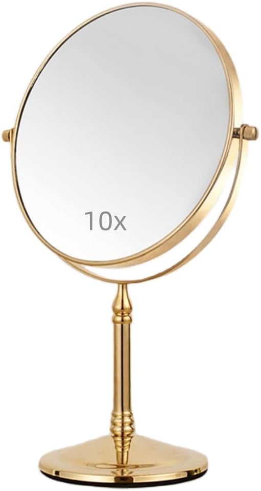 Espejo de Maquillaje Dorado 8 Pulgadas 360° Giratorio Doble Cara miniatura 4