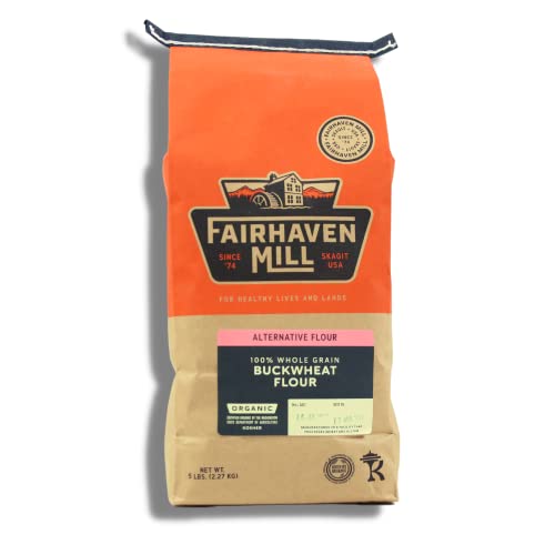 Fairhaven Organic Flour Mill 100% Whole Grain Buckwheat Flour - 5 lbs Certified Organic Buckwheat Gluten Free