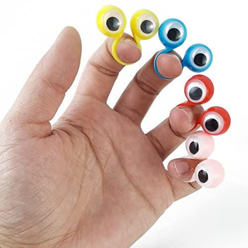 Gxxmei 100Pcs Eye Finger Puppets Eye On Rings Googly Eyeball Ring Party Favor Toys For Kids, 5 Colors #TOP2