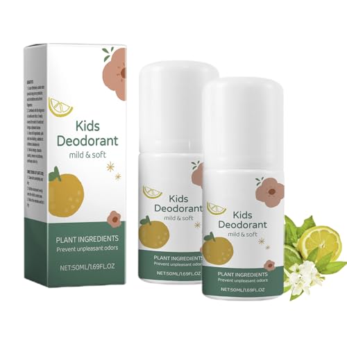 2 Piezas Desodorante Niños, Desodorante Natural Infantil, Fragancia En Roll-on Para Las Axilas Con Aromas A Vainilla Y Cítricos, Mini Desodorantes De Viaje, Para Climas Cálidos, Uso Diario