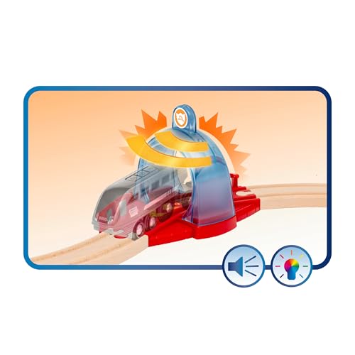 BRIO World 33976 Smart Tech Sound Feuerwehreinsatz - Zubehör für die BRIO Holzeisenbahn - Interaktives Spielzeug empfohlen ab 3 Jahren