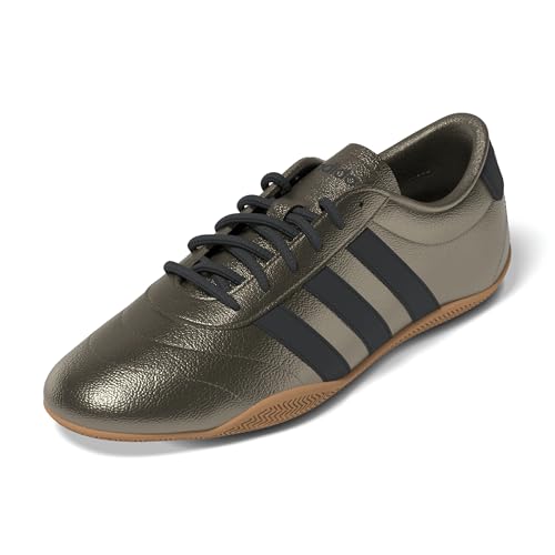 adidas Women's Grand Court Sneaker, Cyber Metallic/Carbon/Gum, 6