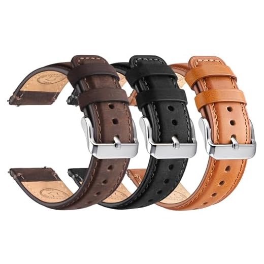 Wristitani 3 Pack 20mm Top Genuine Quick Release Leather Watch straps