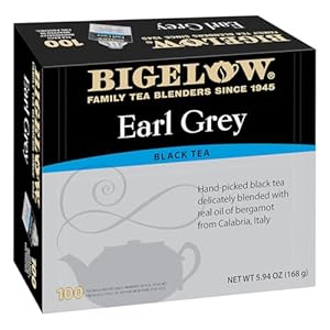Bigelow Tea Earl Grey Black Tea, Caffeinated Tea, 100 Count Box (Pack of 1)