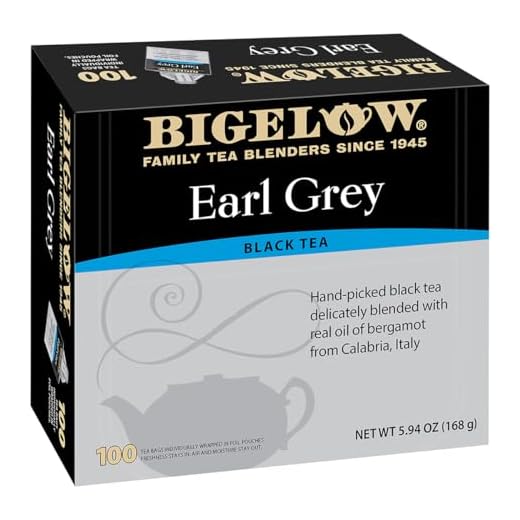 Bigelow Earl Grey Black Tea Bags, 100 Count Box Caffeinated Black Tea