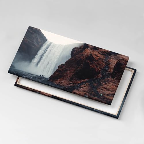 Paysage de cascade d'Islande tableau sur toile 120x60cm Wallfluent