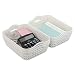 Parlynies Canasta de almacenamiento de escritorio blanca, juego de 6, canasta práctica rectangular de plástico (mediana)