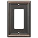 Decorative Wall Switch Outlet Cover Plates (Oil Rubbed Bronze, Rocker GFCI)