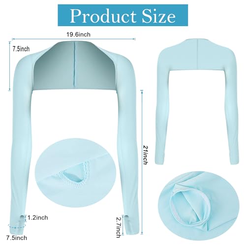 4 Pieces Cooling Shawl Arm Sleeves Sun Uv Protection Cooler Shrug, Comfortable & Breathable Anti-UV Arm Sleeves for Women with Finger Holes for Driving Golfing Fishing Running Cycling Outdoor Activity