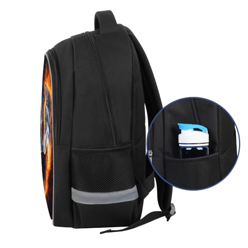 HiMagics Ages 6-18 Years Old Kids Backpack Lightweight Durable Teens Back Pack for Elementary Middle School Boys and Girls Students Bookbag 17 Inch Schoolbags with 3D Reflective Blue Wolf by HiMagics - Used condition - Image 6
