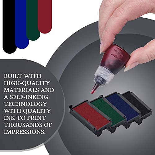Promot P4-2258, Trodat 4913 Replacement Ink Pad - Replacement Ink For Self Inking Stamp, Color Impression Ink Pad Refill, Self Ink Stamps For Office, Professional & Business Stamping Supplies, Blue #TOP4