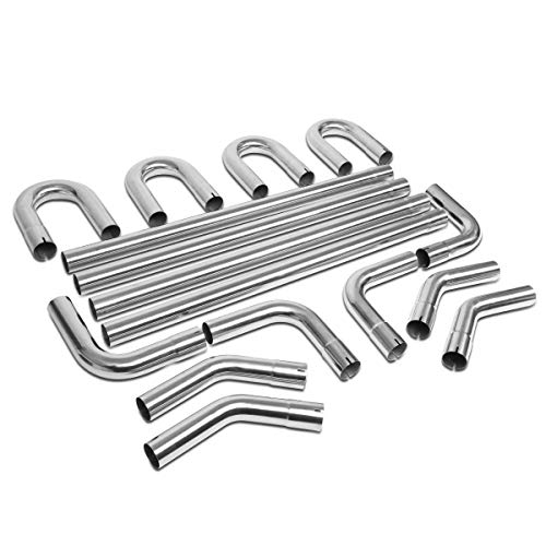 DNA Motoring ZTL-25SS 16 Pcs 2.5 Inches Stainless Steel DIY Custom Exhaust Tubing Mandrel Bend Pipe Straight & U-Bend Kit, Universal Fit by DNA MOTORING - Used condition - US$145.41