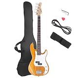 Glarry Electric Bass Guitar Full Size 4 String Rosewood Basswood Fire Style Exquisite Burning Bass (