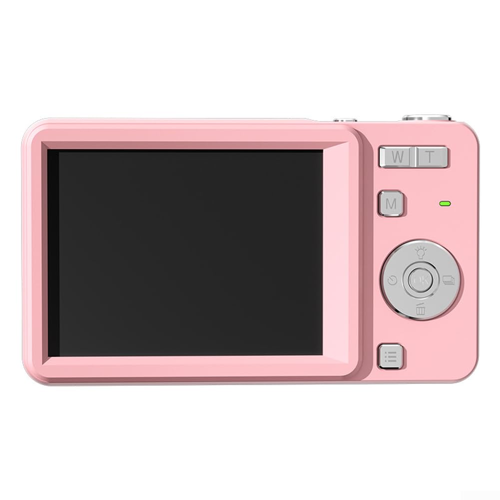 Appareil photo numérique compact sans miroir pour étudiant - Corps coulissant portable - En ABS - Léger - 11 x 3 x 10 cm - Argenté, rose, noir, or - Contrôle facile (rose)