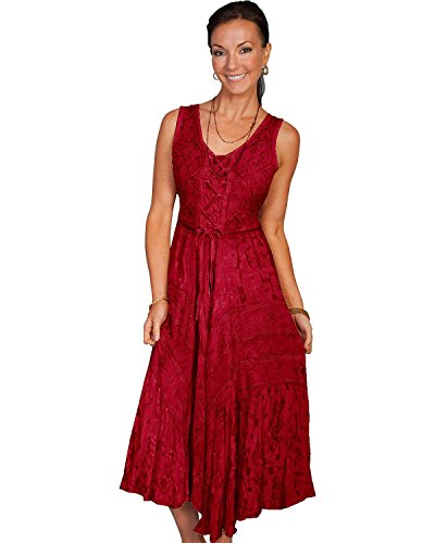Image of Scully Ash Grey Full Length Lace-Up Front Womens Sleeveless Dress HC118