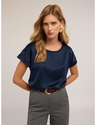 Motivi: T-Shirt Bimaterica Blu. M Stagione Autunno Inverno 2025 - 4