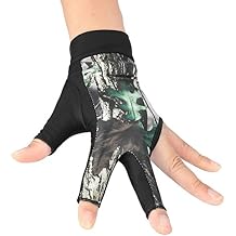 Stretchy 3 Finger Snooker Gloves, Anti Slip and Breathable Billiards Gloves, Pool Cue Gloves for Women and Men L