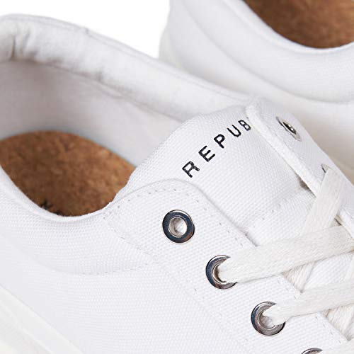New Republic Bowery Cotton Canvas Sneaker (White/White, 10) #TOP3