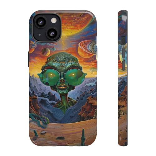Alien vert coque iPhone 13 style psychédélique pour le quotidien