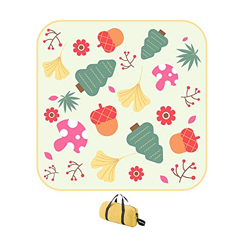 Picnic Blanket Waterproof Ultrasound Quilted Padded Thick Beach Blanket Sand-Proof Picnic Mat Lightweight Portable Foldable Machine Washable Rug for C
