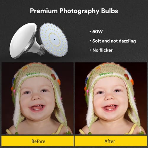RALENO Kit D'éclairage Softbox,Boîte à Lumière 50x50cm pour la Photographie – vue 2