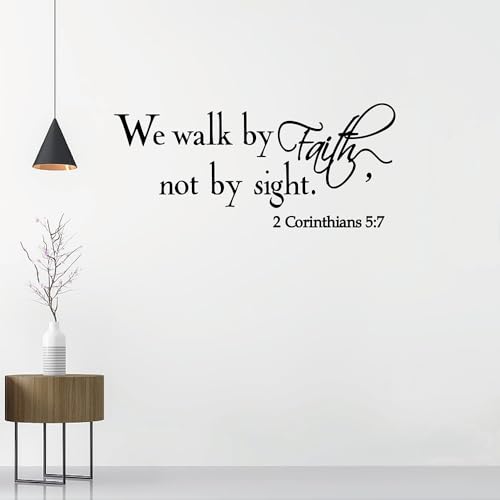 Vinilo de pared con versículo bíblico 2 Corintios 5:7 para decoración del hogar 3