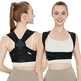 Yaseko Back Brace Posture Corrector for Women and Men,Adjustable Shoulder Straightener Black(Small/Medium)