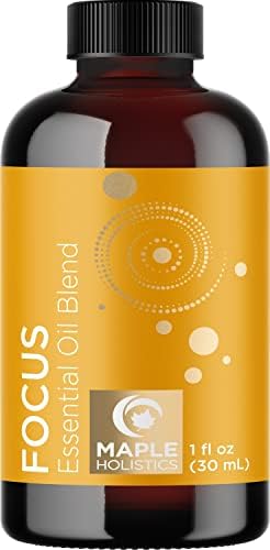 Focus Essential Oil Blend for Diffusers - Mint and Citrus Essential Oils Blend for Energy Focus and Attention Support - Essential Oil for Focus with Aromatherapy Oils for Diffusers and Humidifiers