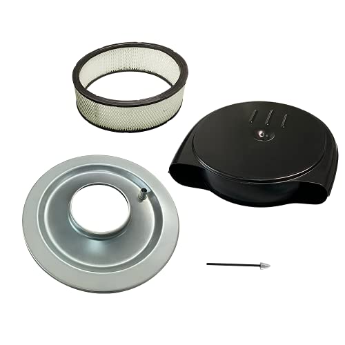 Demotor Performance Compatible For Air Cleaner Set Retro Style Steel Air Cleaner Set For 1951-1956 Cadillac Oldsmobile, Black Finished #TOP13