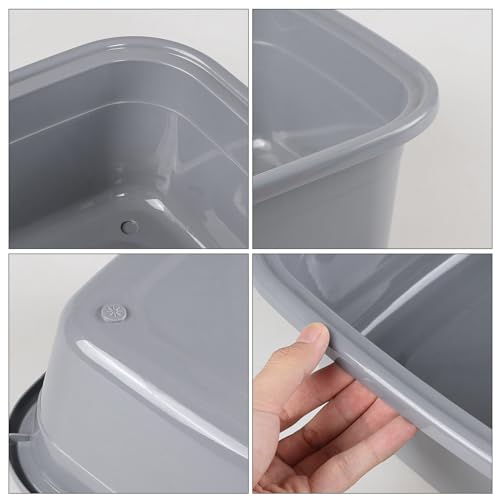 Minekkyes 4 Pack Plastic Washing up Bowls, Wash Basin for Kitchen Sink, Grey - Image 3