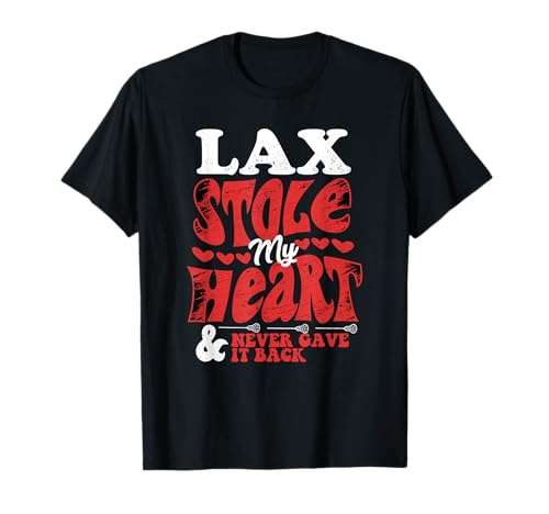 Retro Vintage San Valentín Lacrosse Jugador Amor Lax Camiseta