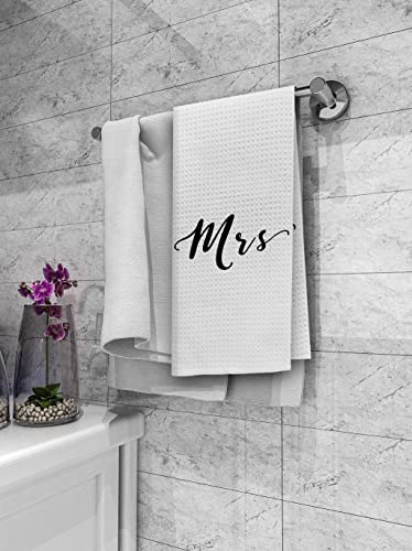 Dibor Love Quote Mr. And Mrs. Bath Towels,Love Decorative Absorbent Drying Cloth Hand Towels Tea Towels Dishcloth For Bathroom Kitchen,Funny Couples Wedding Anniversary Valentine Gifts(White,Set Of 2) #TOP3