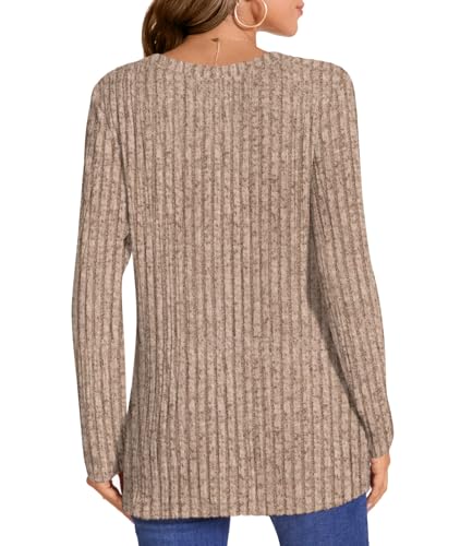 Image of HOTGIFT Women's Pullover Sweaters Winter Tunic Tops Long Sleeve Crewneck Shirts Casual Comfortable Blouse