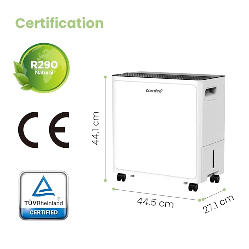 Comfee' Deumidificatore Da 30 L/Day Per Casa, Basso Livello Di Rumore, Drenaggio Continuo Con Tubo Di Scarico, Controllo Intelligente Delle App, Serbatoio Dell'acqua Ad Accesso Laterale, Ideale Per - 10