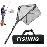 Fischkescher Mit Teleskopgriff - Teleskopausrüstung Aus Aluminiumlegierung,Klappbarer Kescher | Für Freund Ehemann Vater Erntedankfest Weihnachten Chinesischer Valentinstag Boote Kajaks Kanus Fluss Fl