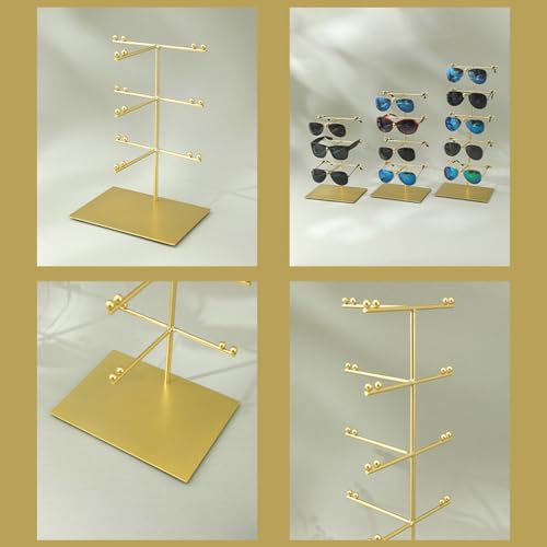 Portaocchiali con Struttura in Metallo, Elegante Supporto da banco per Occhiali da Sole, Organizer per Occhiali, espositore per Occhiali.