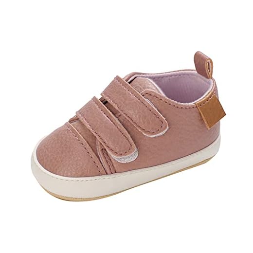 Fossen Recién nacido Bebe Zapatos Cuero artificial Zapatillas con Bordado Pentagram Suela Blanda Antideslizante Primeros pasos Para Bebé Niñas Niño (0-6 meses, Rosa)